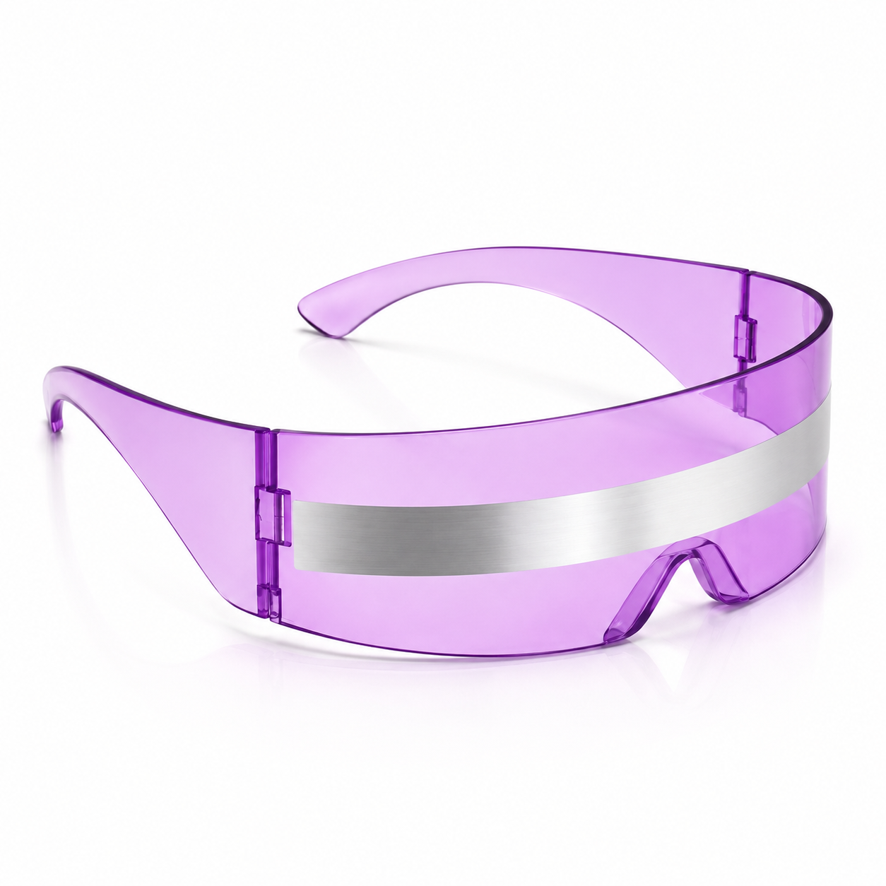 Futuristic Shield Sunglasses – Lilac Cyber Rave Visor