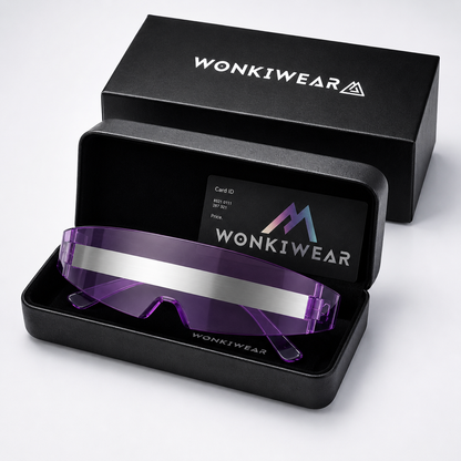 Futuristic Shield Sunglasses – Lilac Cyber Rave Visor