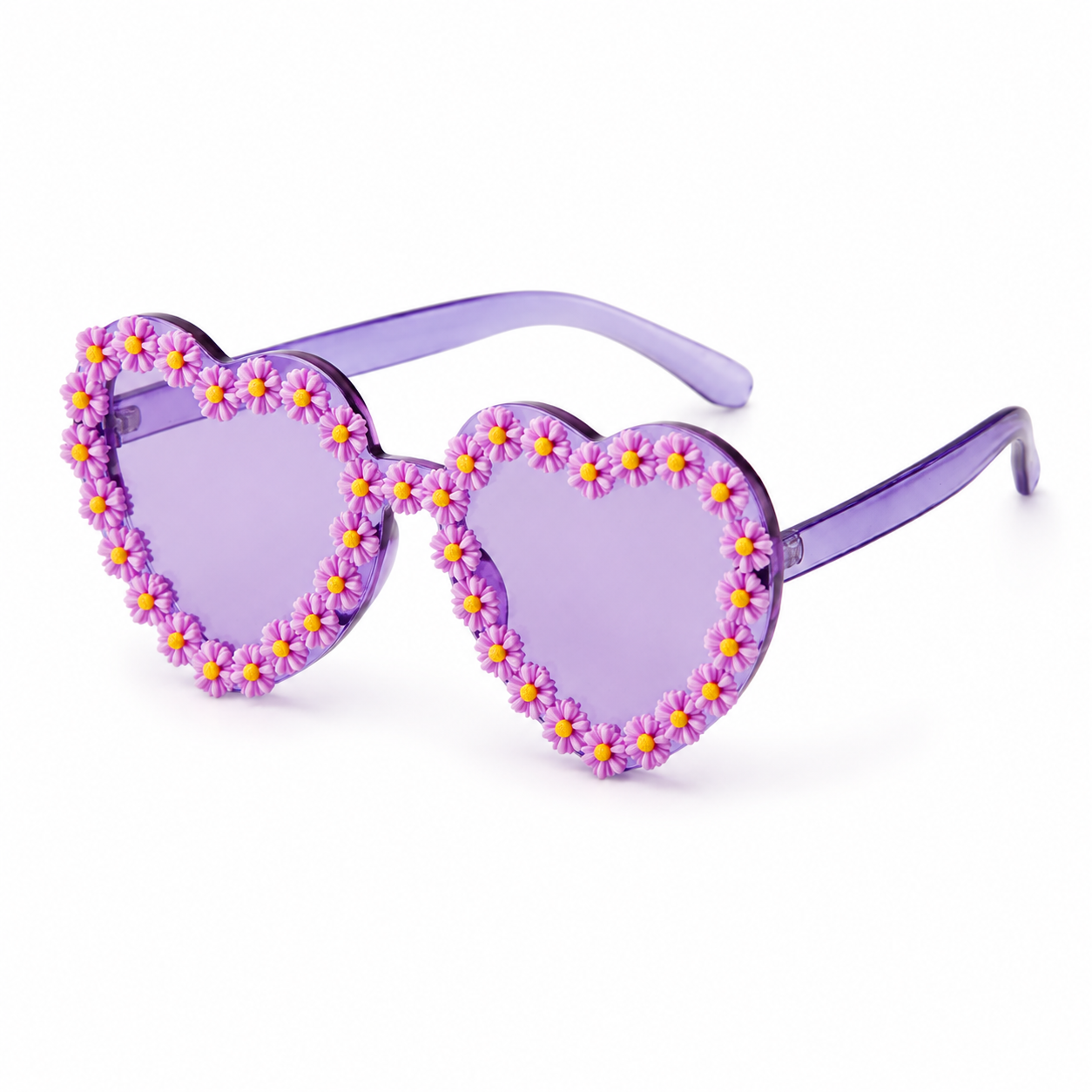 Heart Shaped Daisy Colour Therapy Glasses – Lilac