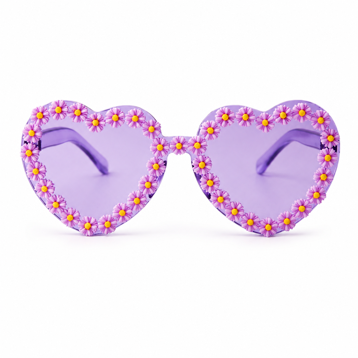 Heart Shaped Daisy Colour Therapy Glasses – Lilac