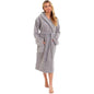 Luxurious Women's Bamboo Hooded Dressing Gown Ultra Absorbent Soft Towelling Robe for Spa Gym Home in Grey or White Sizes S to XL Daisy Dreamer