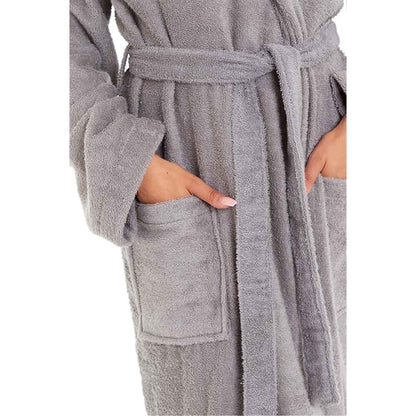 Luxurious Women's Bamboo Hooded Dressing Gown Ultra Absorbent Soft Towelling Robe for Spa Gym Home in Grey or White Sizes S to XL Daisy Dreamer