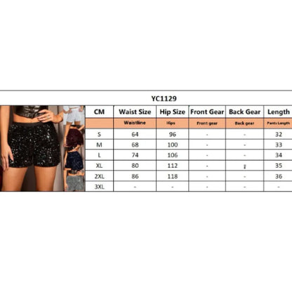 High-Waist Sequin Shorts – Slim Fit