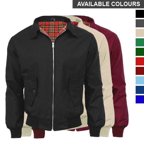 Mens Tartan Lined Classic Harrington Jackets - Made in the UK