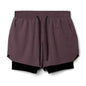 Men 2 in 1 Fitness Gym Shorts With Towel Loop Breathable Shorts