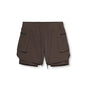 Men 2 in 1 Running Training Joggers Gym Shorts With Phone Pocket
