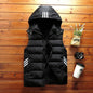 Padded Detachable Hoodie Sleeveless Vest Jacket