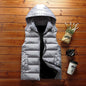 Padded Detachable Hoodie Sleeveless Vest Jacket