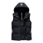 Padded Detachable Hoodie Striped Vest Jacket