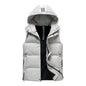 Padded Detachable Hoodie Striped Vest Jacket