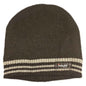 Men's 3M Thinsulate Insulated Fleece Lined Knitted Beanie Hat with Striped Design for Skiing Hiking Camping by Sock Stack