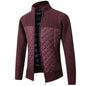 Men Stand Collar Quilted Zipper Jacket