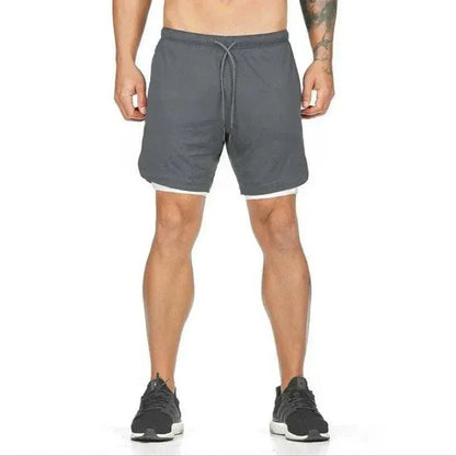 Breathable Gym Shorts for Men - 2 in 1 Lightweight Quick Dry Athletic Shorts with Towel Loop