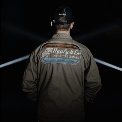 Green Flattrack Moto Shacket
