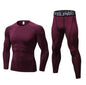 Men's Compression Running Suit Set UK – Long-sleeve Shirt & Pants for Fitness Training