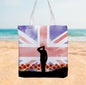 Remembrance Day Poppy Flag - Canvas Tote bag