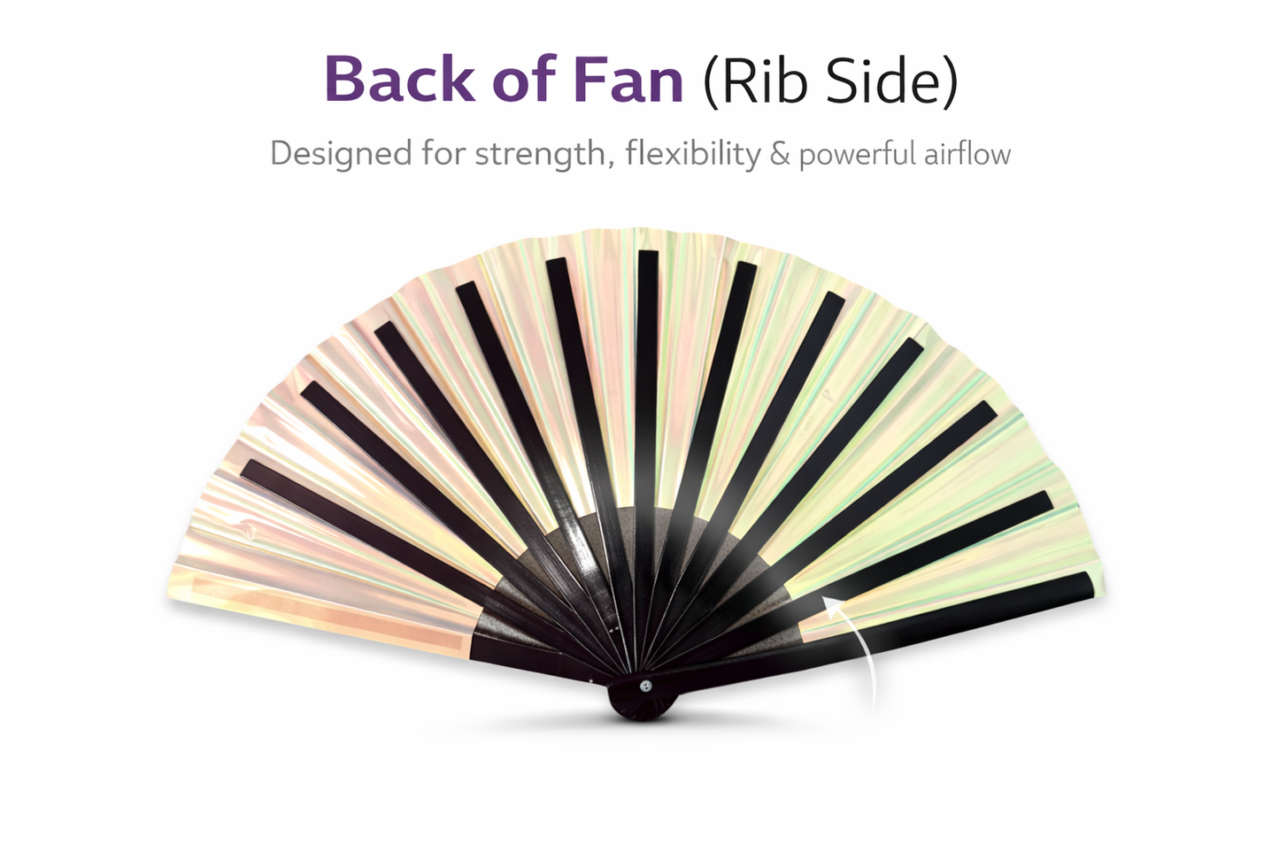 Mermaid Wishes Iridescent Festival Fan (Pearlescent Reverse)