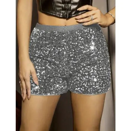 High-Waist Sequin Shorts – Slim Fit