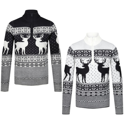 Brave Soul Cratchit Quarter Zip Christmas Jumper