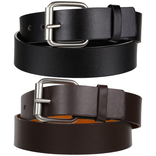 Forest 1.5" Wide Thick Buckle Bonded Leather Belt