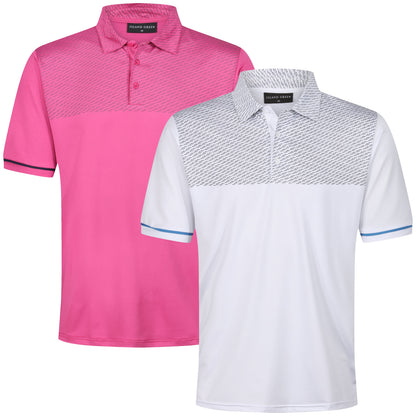 Island Green Dash Print Golf Sport Polo Shirt