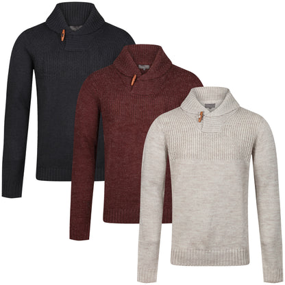 Carter & Rise Shawl Neck Cable Knit Wool Blend Jumper