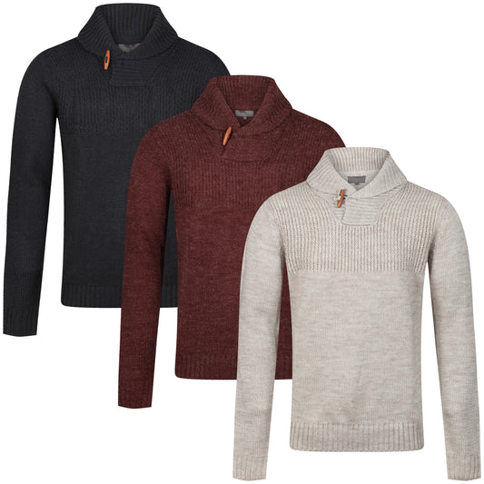 Carter & Rise Shawl Neck Cable Knit Wool Blend Jumper