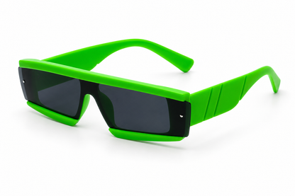 Futuristic Neon Green Rave Sunglasses – Cyber Festival Glasses