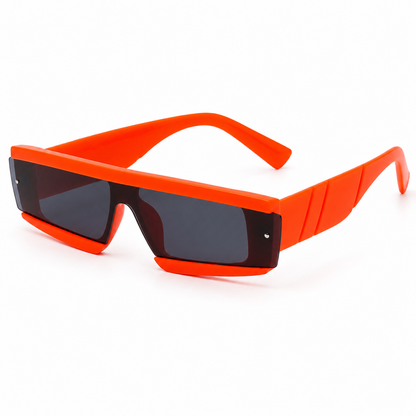 Neon Orange Futuristic Rave Glasses