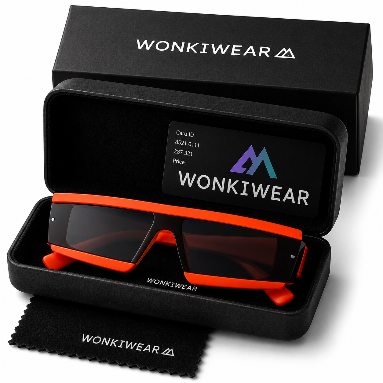 Neon Orange Futuristic Rave Glasses