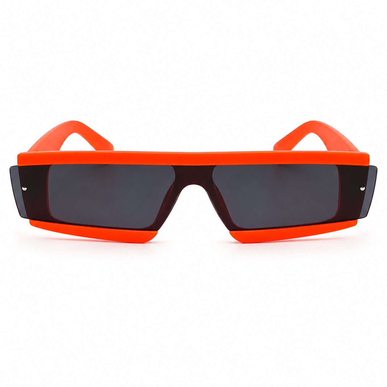 Neon Orange Futuristic Rave Glasses
