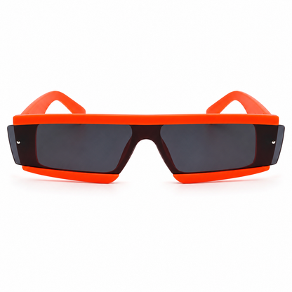 Neon Orange Futuristic Rave Glasses