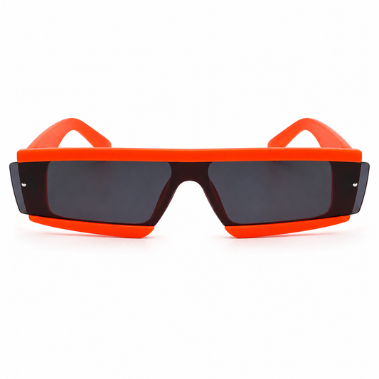 Neon Orange Futuristic Rave Glasses