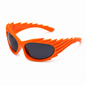 Sunglasses - Futuristic Spiked Ridged Glasses, Neon Orange