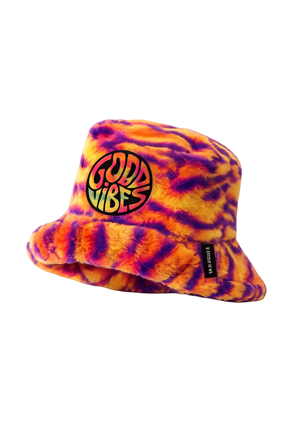 Handmade Neon Tiger Stripe Furry Bucket Hat – Good Vibes Festival Rave Hat