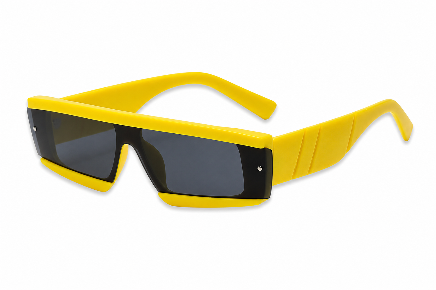Futuristic Neon Yellow Rave Sunglasses – Cyber Festival Glasses