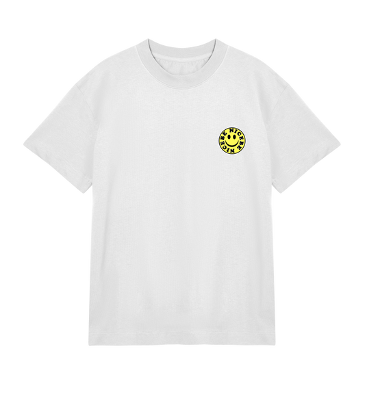 'Be Nice'' - Mens Boxy Tee (Yellow Smiley)