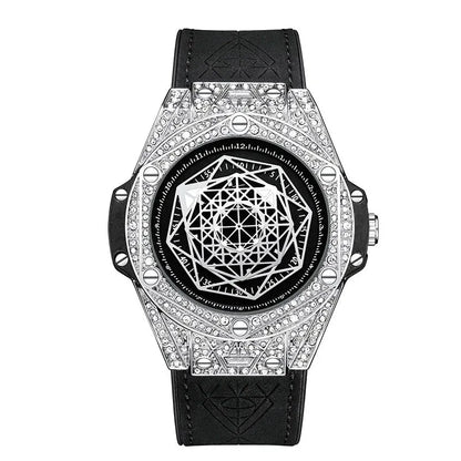 ONOLA Waterproof Sports Watch for Men - Quartz Diamond Clock with Leather Belt