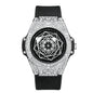ONOLA Waterproof Sports Watch for Men - Quartz Diamond Clock with Leather Belt