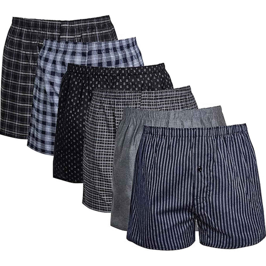 Pack of 6 Kids Loose Fit Woven Boxers Durable Cotton Blend with Elastic Waistband Sizes 5-13 Years Ideal for School Sports KB01 by Sock Stack