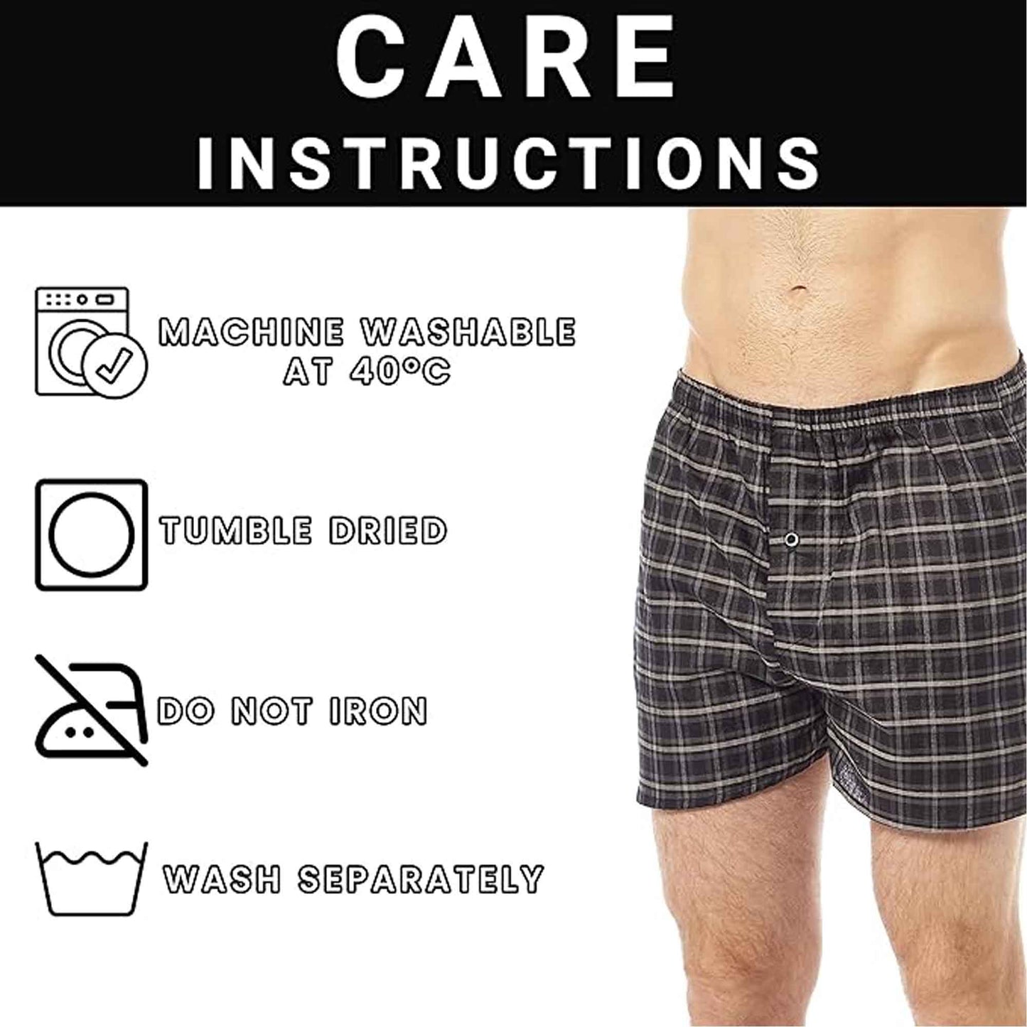 Pack of 6 Mens Loose Fit Boxers with Comfort Waistband Button Fly Breathable Cotton Blend Assorted Colours Premium Quality MB02 by Sock Stack
