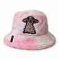 Handmade Pastel Pink Tie Dye Furry Bucket Hat – No Bad Trips Alien Festival Hat