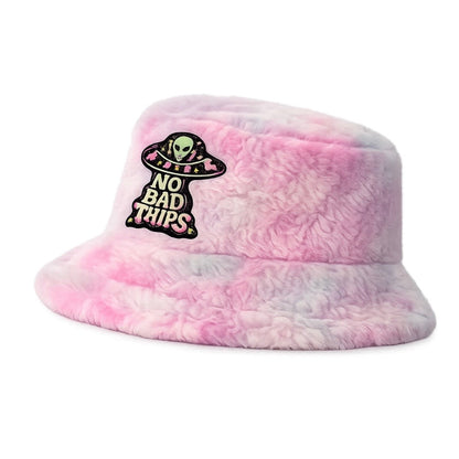Handmade Pastel Pink Tie Dye Furry Bucket Hat – No Bad Trips Alien Festival Hat