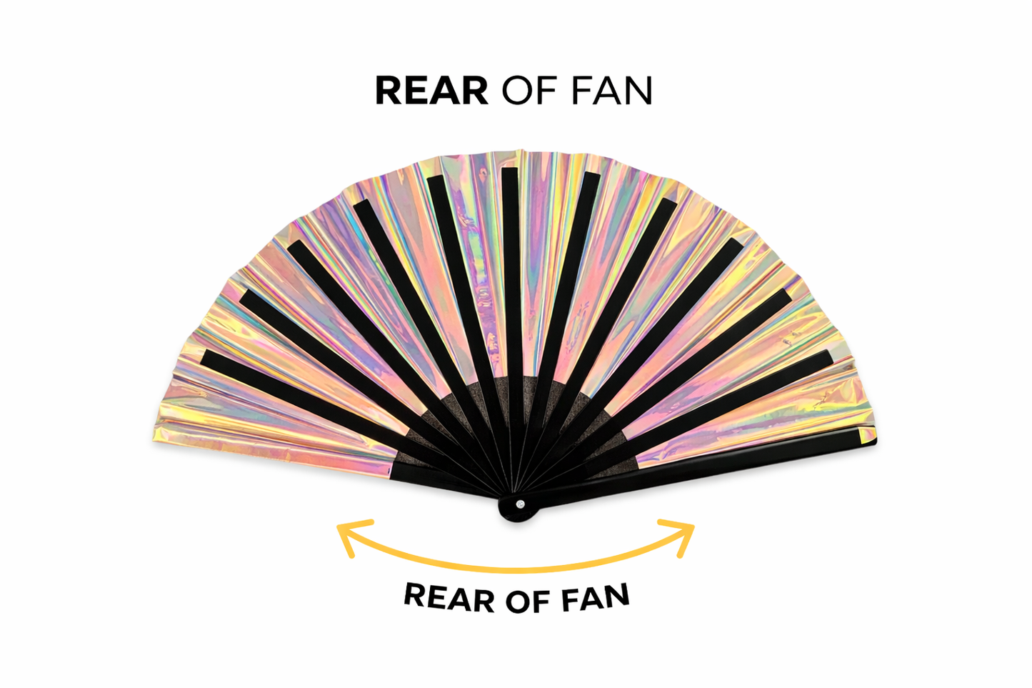 Pearlescent Iridescent Festival Fan (XL Rave Fan UK)