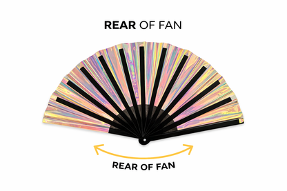 Pearlescent Iridescent Festival Fan (XL Rave Fan UK)
