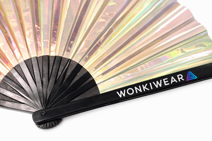 Pearlescent Iridescent Festival Fan (XL Rave Fan UK)