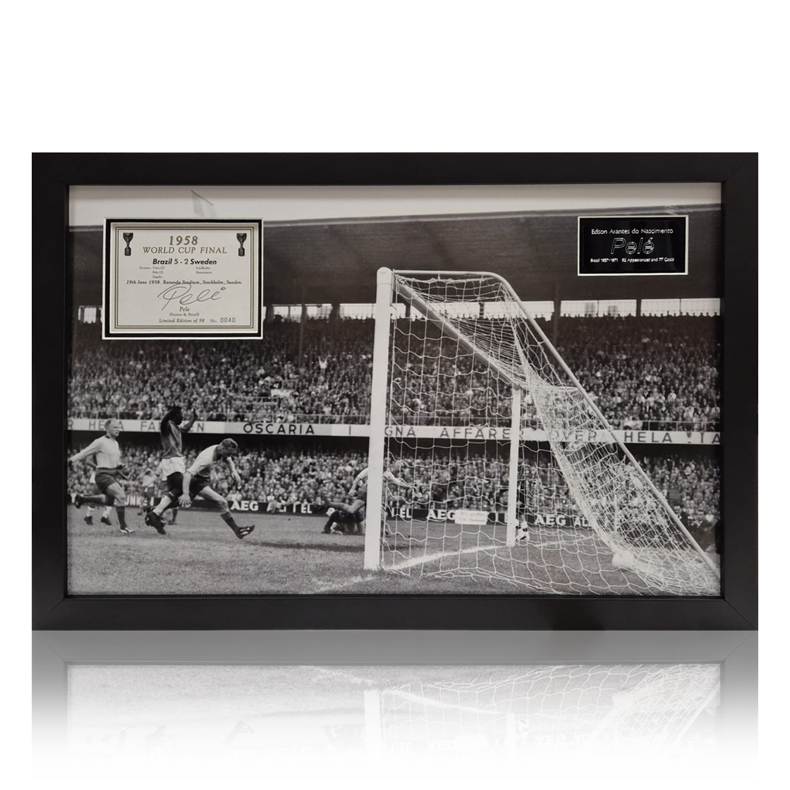 Pele Signed Limited Edition Brazil World Cup Final Plaque Iconic Frame 40/58
