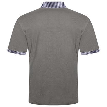 Evryone Check Collar Short Sleeve Polo Shirt