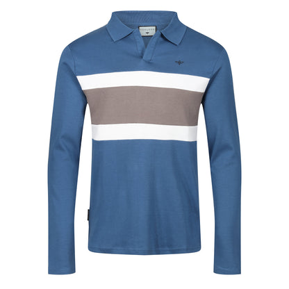 TL London 3 Stripe Long Sleeve Polo Shirt