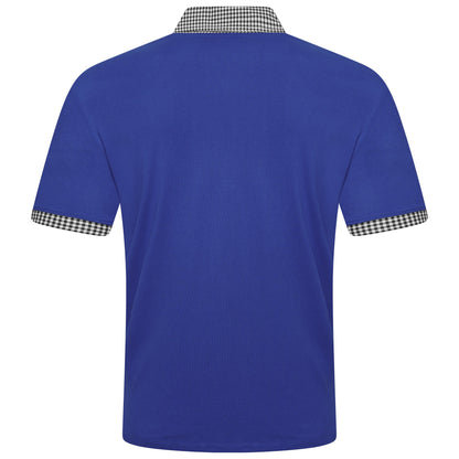 Evryone Check Collar Short Sleeve Polo Shirt